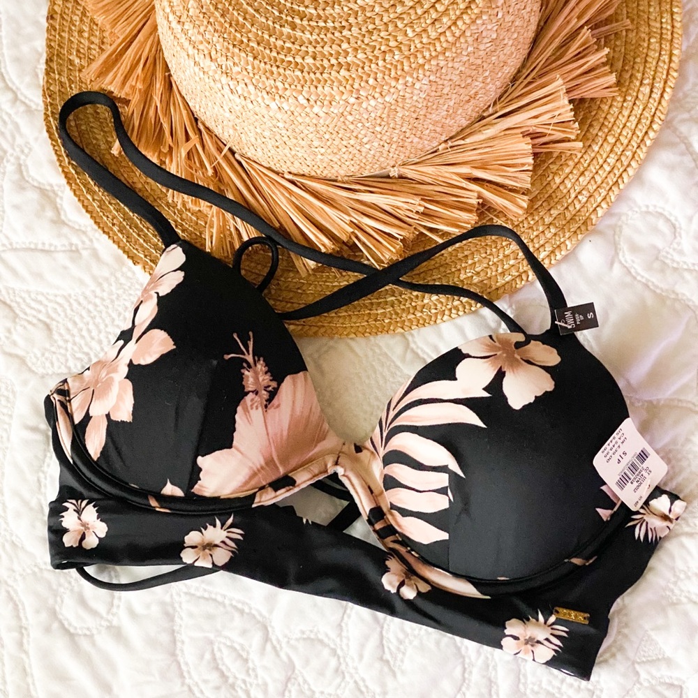 Pink Victoria’s Secret swim top new.